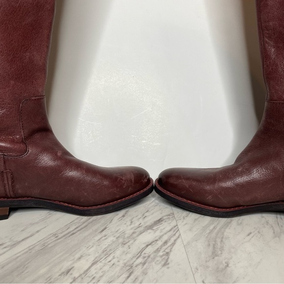 Franco Sarto Meyer Wide Calf Maroon Leather Tall Riding Boot 6 1/2 M - Picture 6 of 15